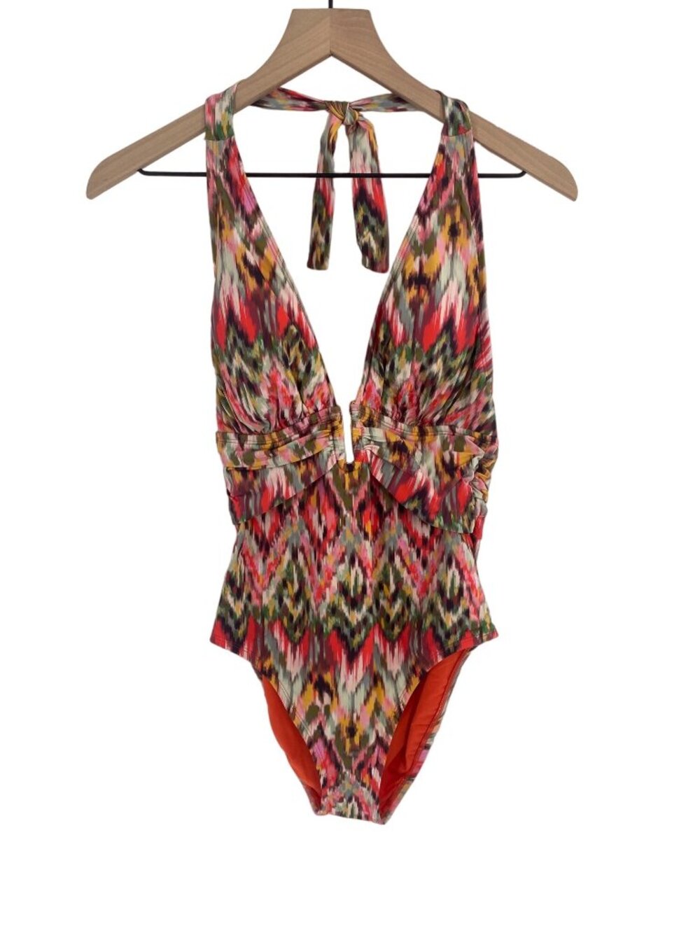 Bleu Rod Beattie Free Spirit Plunge Halter One Piece Swimsuit Size 6 NWT